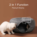 Indoor Cats Detachable Round Felt Cat Bed + Magic Organ Cat Scratch Board