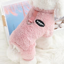Fleece Pet Elastic Jumpsuit with Pull Ring
