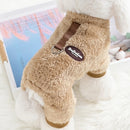 Fleece Pet Elastic Jumpsuit with Pull Ring