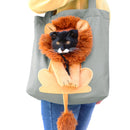 Lion-Shaped Pet Canvas Shoulder Bag